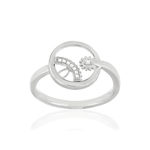 Bague Vesontio blanc 750, diamants total 3/100e de carat. - vue 1