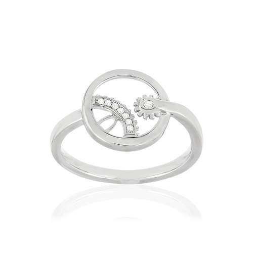 Bague Vesontio blanc 750, diamants total 3/100e de carat.