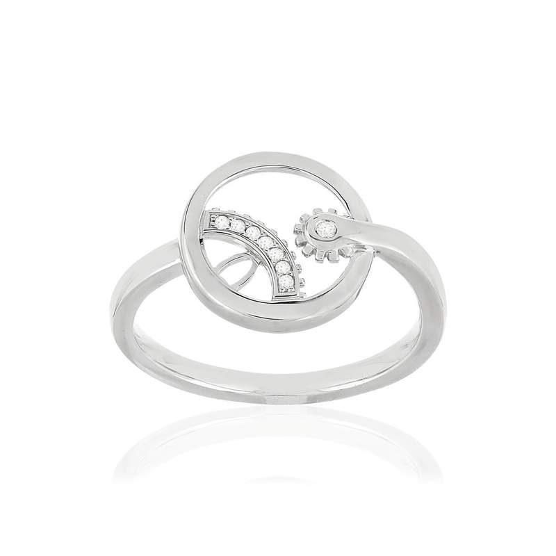 Bague Vesontio blanc 750, diamants total 3/100e de carat. - vue 1