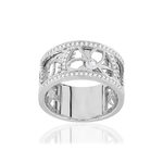 Vesontio-ring van 750 witgoud, diamanten met een totaalgewicht van 0,04 karaat. - afbeelding 1