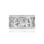 Vesontio-ring in 750 witgoud, totaal 4/100 karaat diamanten. - afbeelding 3