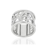 Bague Vesontio or blanc 750, diamants total 12/100e de carat. - vue 1