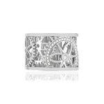 Bague Vesontio or blanc 750, diamants total 12/100e de carat. - vue 3