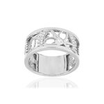 Bague or blanc 750, diamants total 6/100e de carat. - vue 1