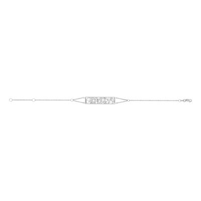 Bracelet Vesontio or blanc 750, diamants total 4/100e de carat. Longueur 18 cm. - vue 1