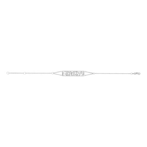 Bracelet Vesontio or blanc 750, diamants total 4/100e de carat. Longueur 18 cm.