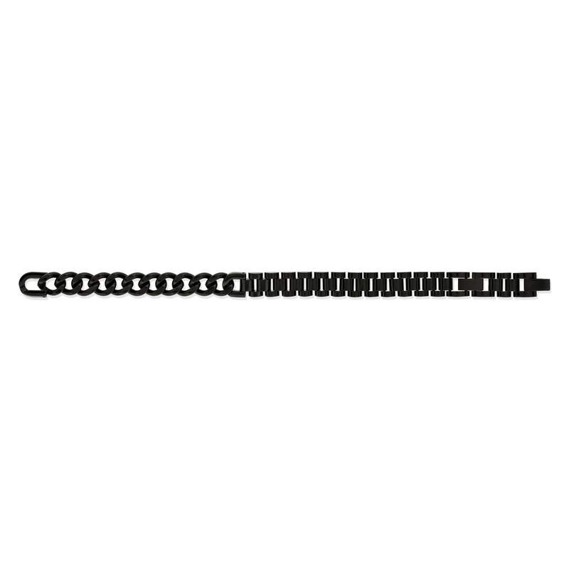 Bracelet acier noir 21 cm - vue 1