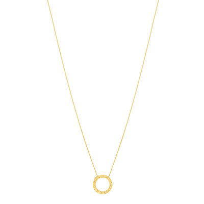 Collier or jaune 375, motif maille gourmette. Longueur 45 cm. - vue 1