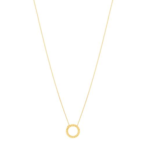 Collier or jaune 375, motif maille gourmette. Longueur 45 cm.