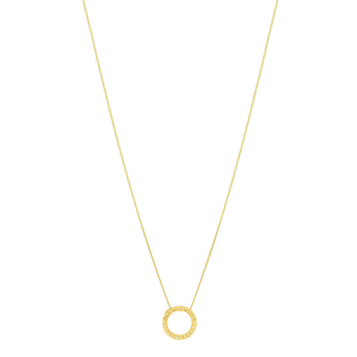 Collier or jaune 375, motif maille gourmette. Longueur 45 cm. - vue 2