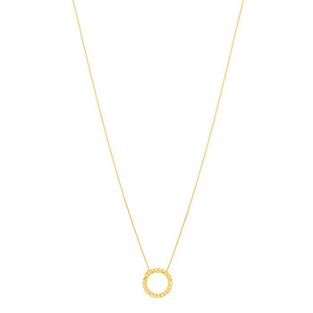 Collier or jaune 375, motif maille gourmette. Longueur 45 cm.