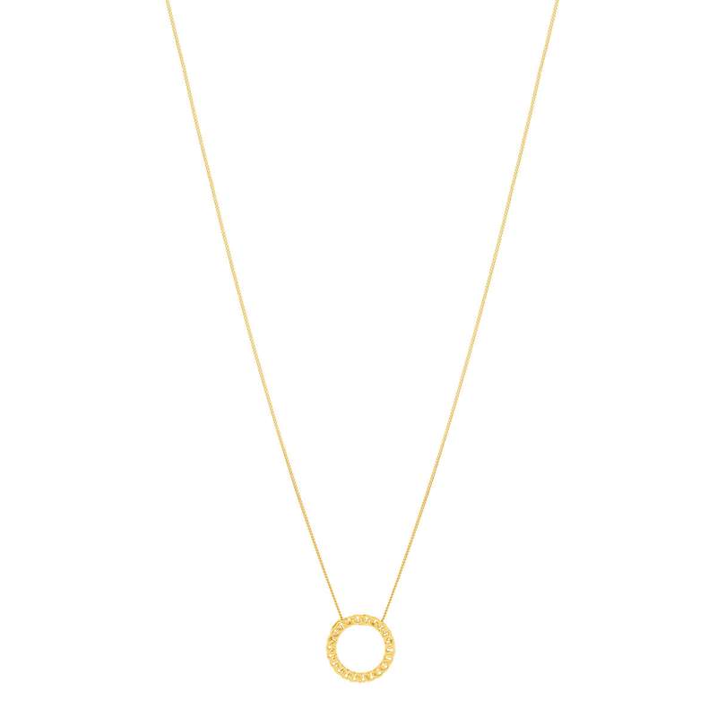 Collier or jaune 375, motif maille gourmette. Longueur 45 cm. - vue 2