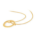 Collier or jaune 375, motif maille gourmette. Longueur 45 cm. - vue D1