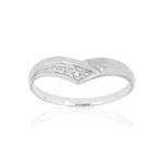 Bague or blanc 375 diamant - vue 1