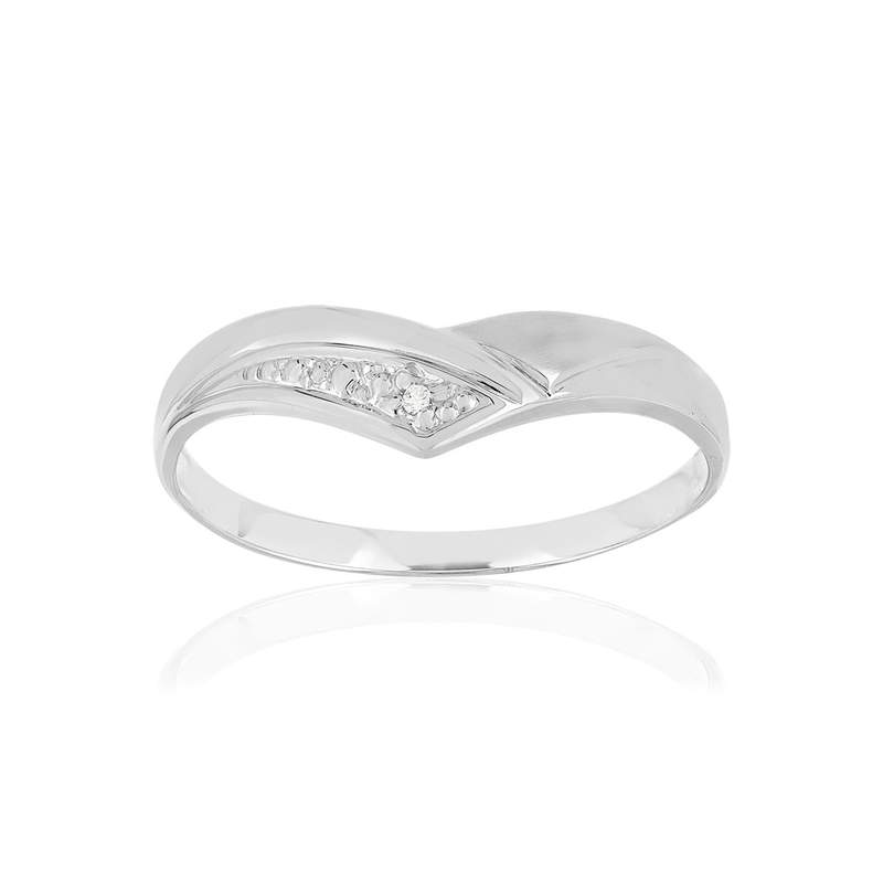 375 white gold diamond ring - view 1