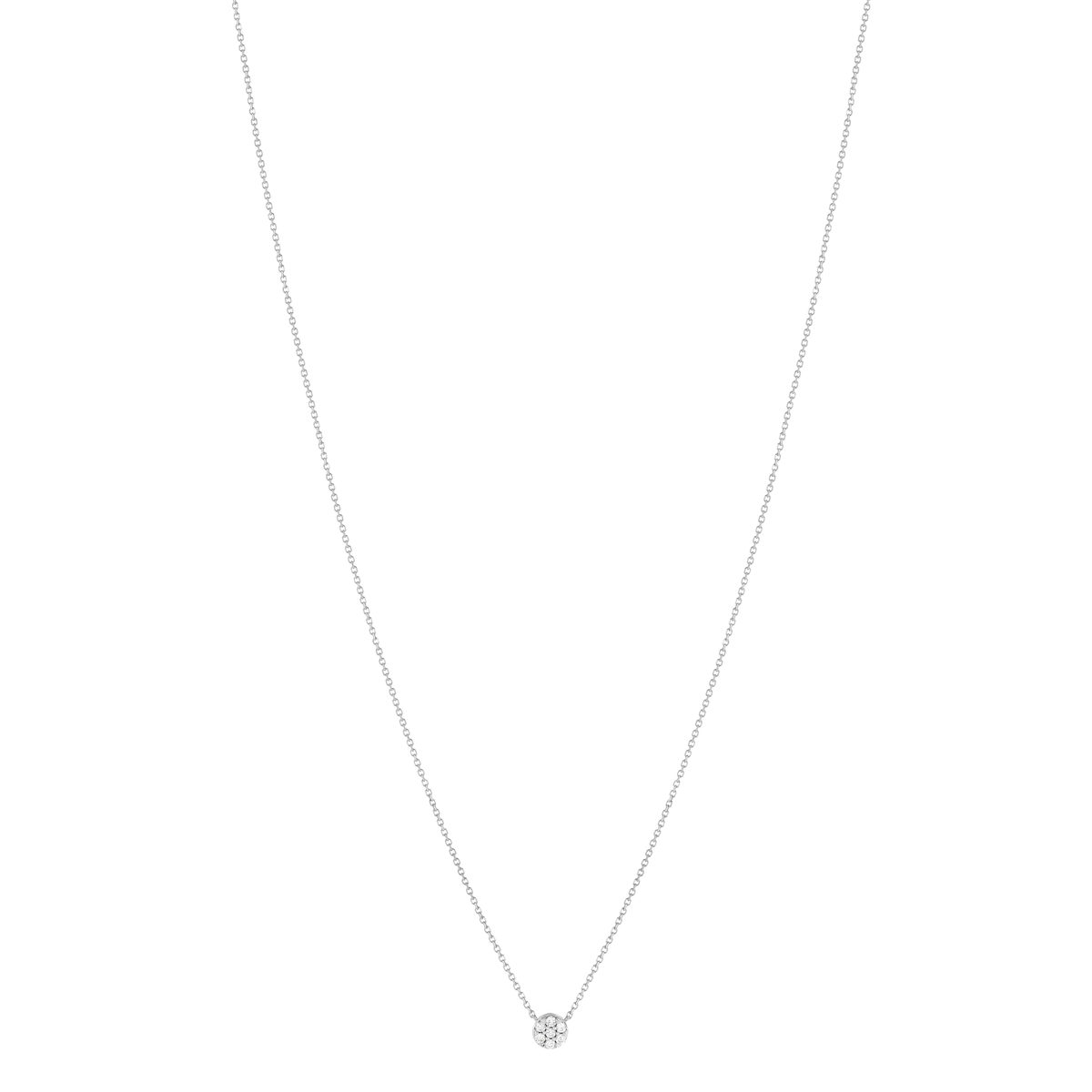 Collier or blanc 750, diamants total 15/100e de carat. Longueur 42 cm. - vue 2