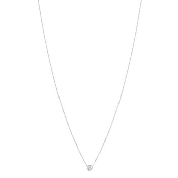Collier or blanc 750, diamants total 15/100e de carat. Longueur 42 cm.