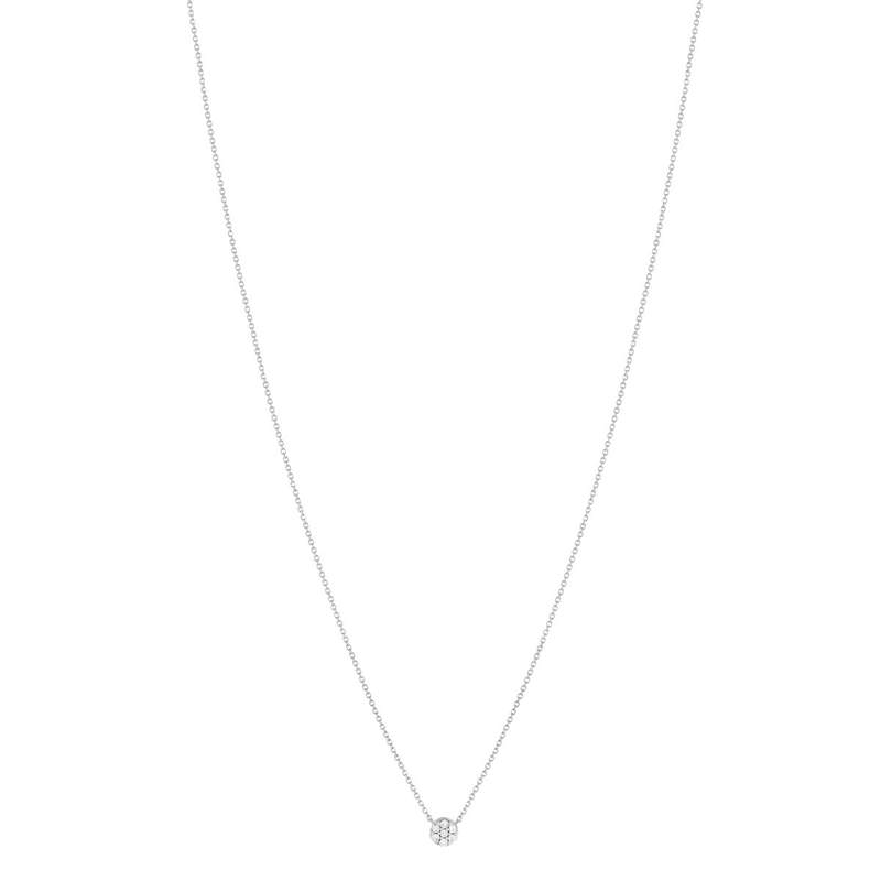 Collier or blanc 750, diamants total 15/100e de carat. Longueur 42 cm. - vue 2