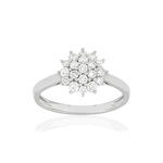 Bague or blanc 750, diamants total 50/100e de carat. - vue 1