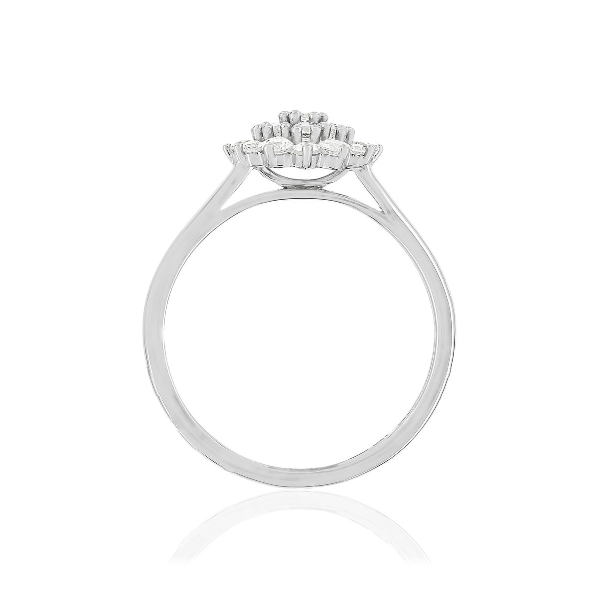 Bague or blanc 750, diamants total 50/100e de carat. - vue 2