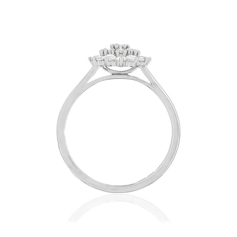 Bague or blanc 750, diamants total 50/100e de carat. - vue 2