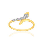 Bague or jaune 375 2 tons, diamant. Motif serpent. - vue 1