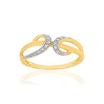Bague or jaune 375 2 tons, diamants. - vue 1