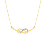 Collier or jaune 375 2 tons diamants infini 45 cm - vue 1