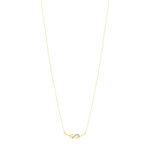 Collier or jaune 375 2 tons diamants infini 45 cm - vue 2