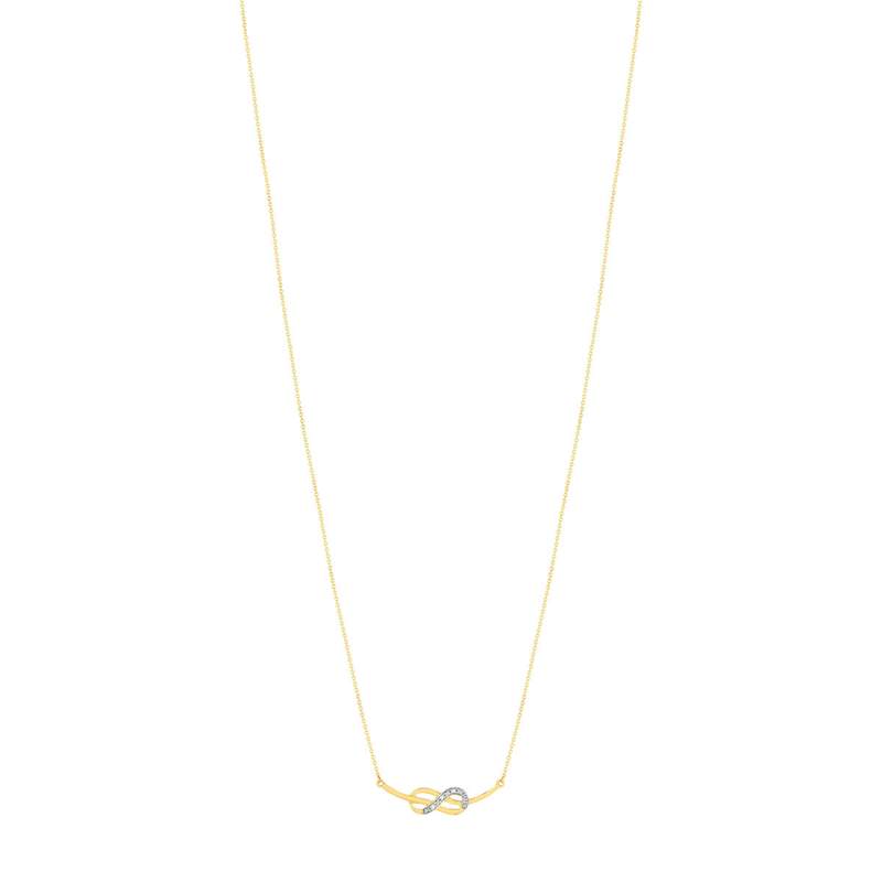Collier or jaune 375 2 tons diamants infini 45 cm - vue 2