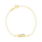 Bracelet or 375 2 tons diamants infini 18 cm - vue 1