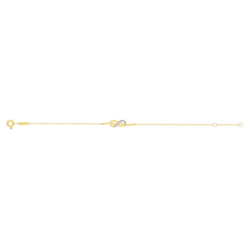 Bracelet or 375 2 tons diamants infini 18 cm - vue 2