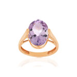 Bague or rose 750, 1 améthyste de 5,40 carats. - vue 1