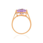 Bague or rose 750, 1 améthyste de 5,40 carats. - vue 2