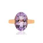 Bague or rose 750, 1 améthyste de 5,40 carats. - vue 3