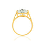 Bague or jaune 750, 1 quartz vert ovale de 5,40 carats. - vue 2