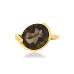 Bague or jaune 750, 1 quartz fumé 4,66 carats. - vue 3