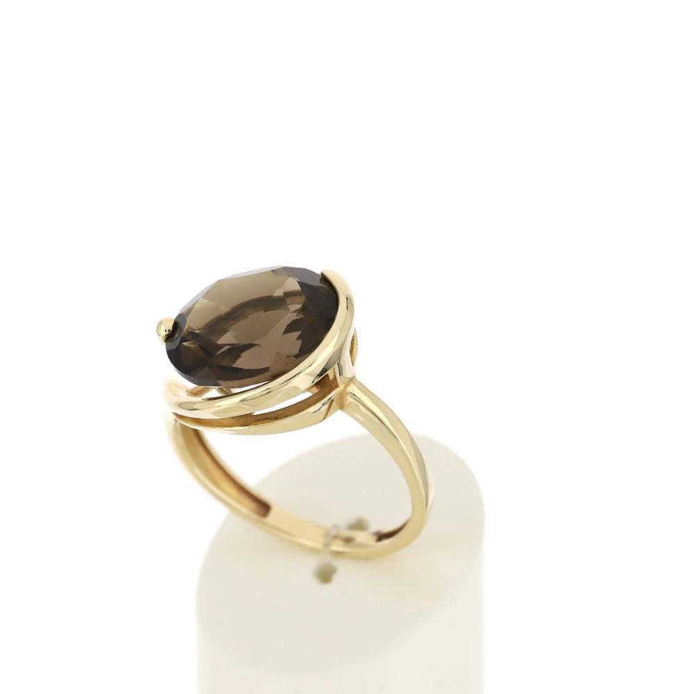 Bague or jaune 750, 1 quartz fumé 4,66 carats. - vue 3