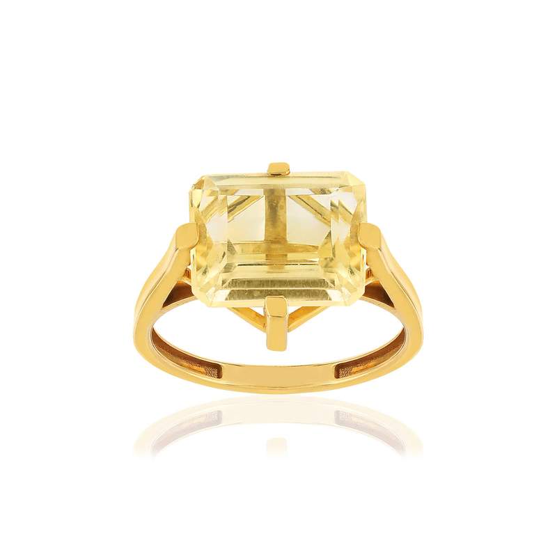Bague or jaune 750, 1 citrine de 5 carats. - vue 1