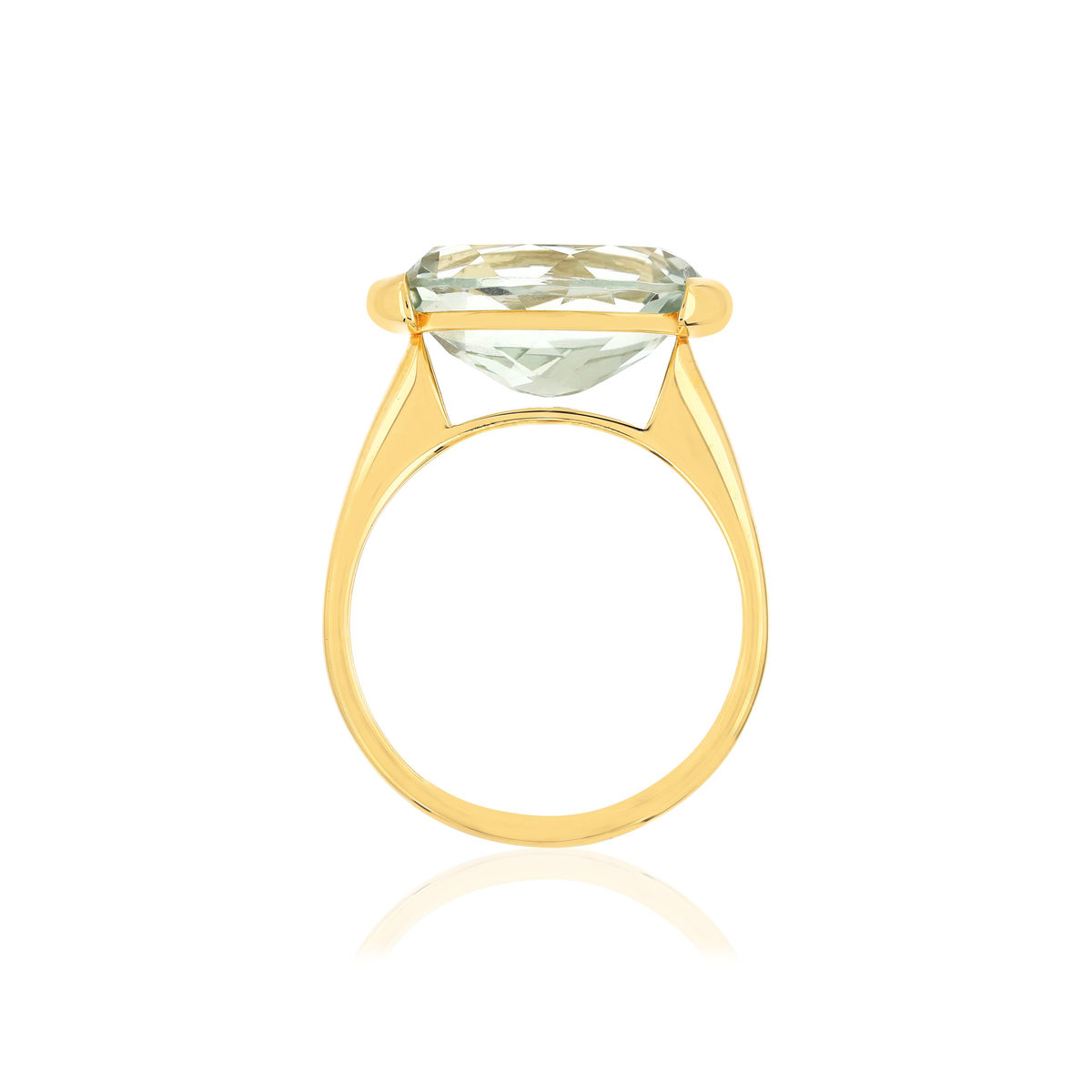 Bague or jaune 750, 1 quartz vert de 4,77 carats - vue 2