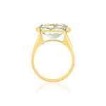 Bague or jaune 750, 1 quartz vert de 4,77 carats - vue 2