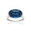 Ring van 750 witgoud, 1 behandelde London Blue topaas van 7,42 karaat. - afbeelding V1