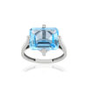 750 white gold ring, 1 treated blue topaz weighing 7.33 carats. - view V1