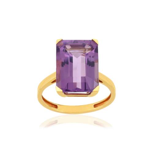 Bague or jaune 750, 1 Améthyste de 6,80 carats.