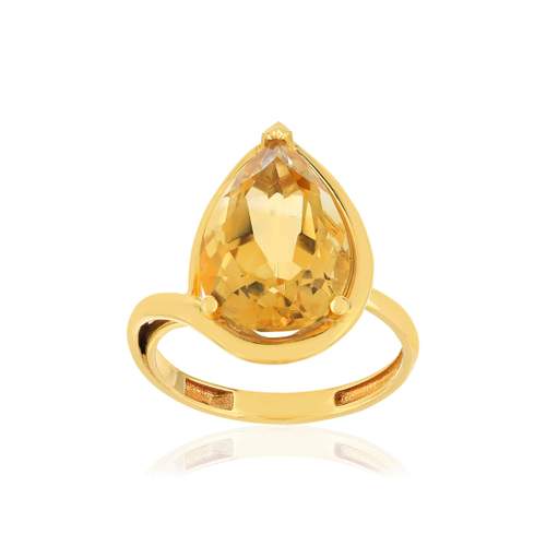 Bague or jaune 750, 1 Citrine de 4,77 carats.
