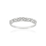 Bague or blanc 375 diamants - vue 1