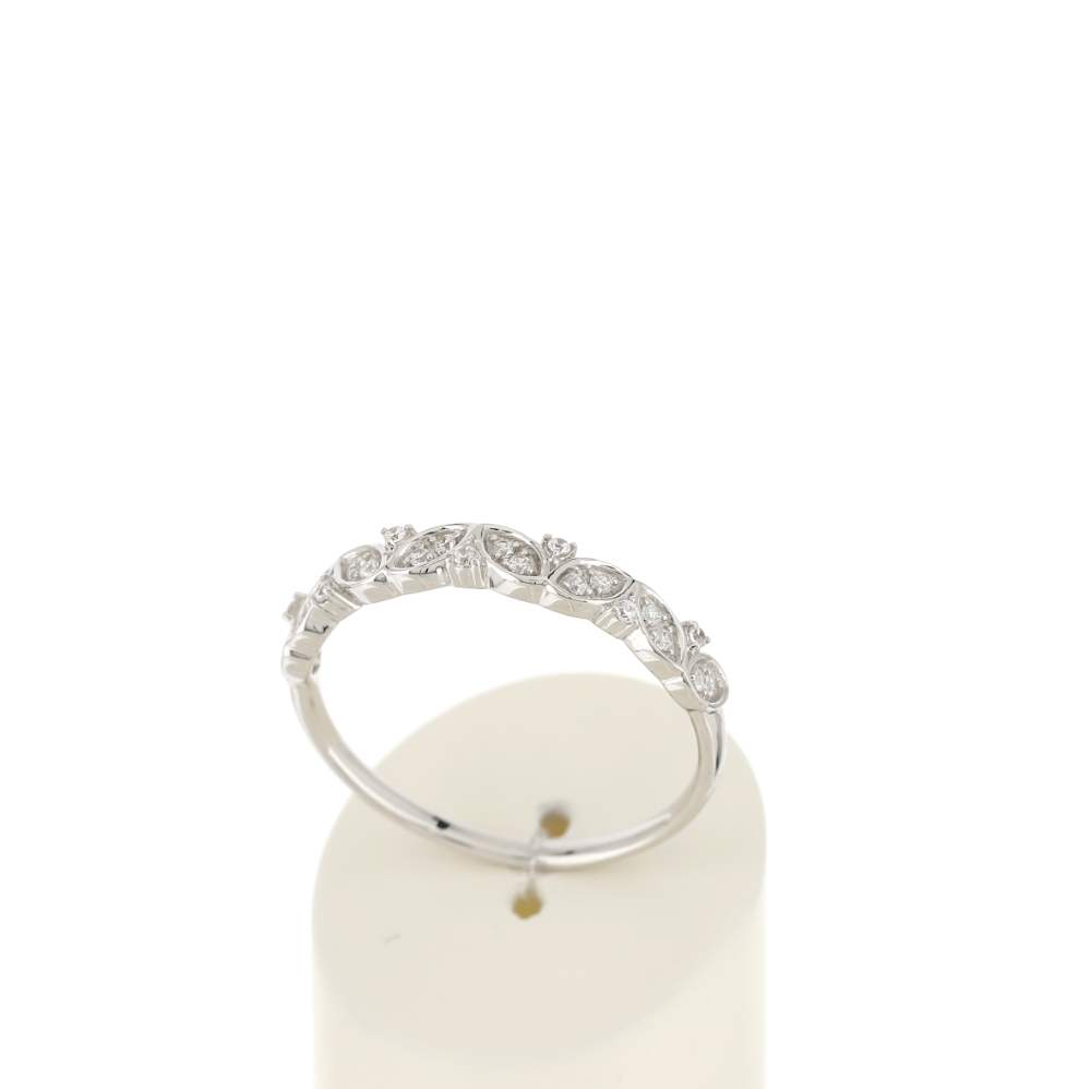 Bague or blanc 375 diamants - vue 2