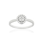 Bague or blanc 750, diamants. - vue 1