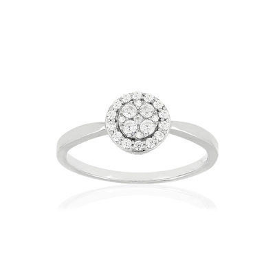 Bague or blanc 750, diamants. - vue 1