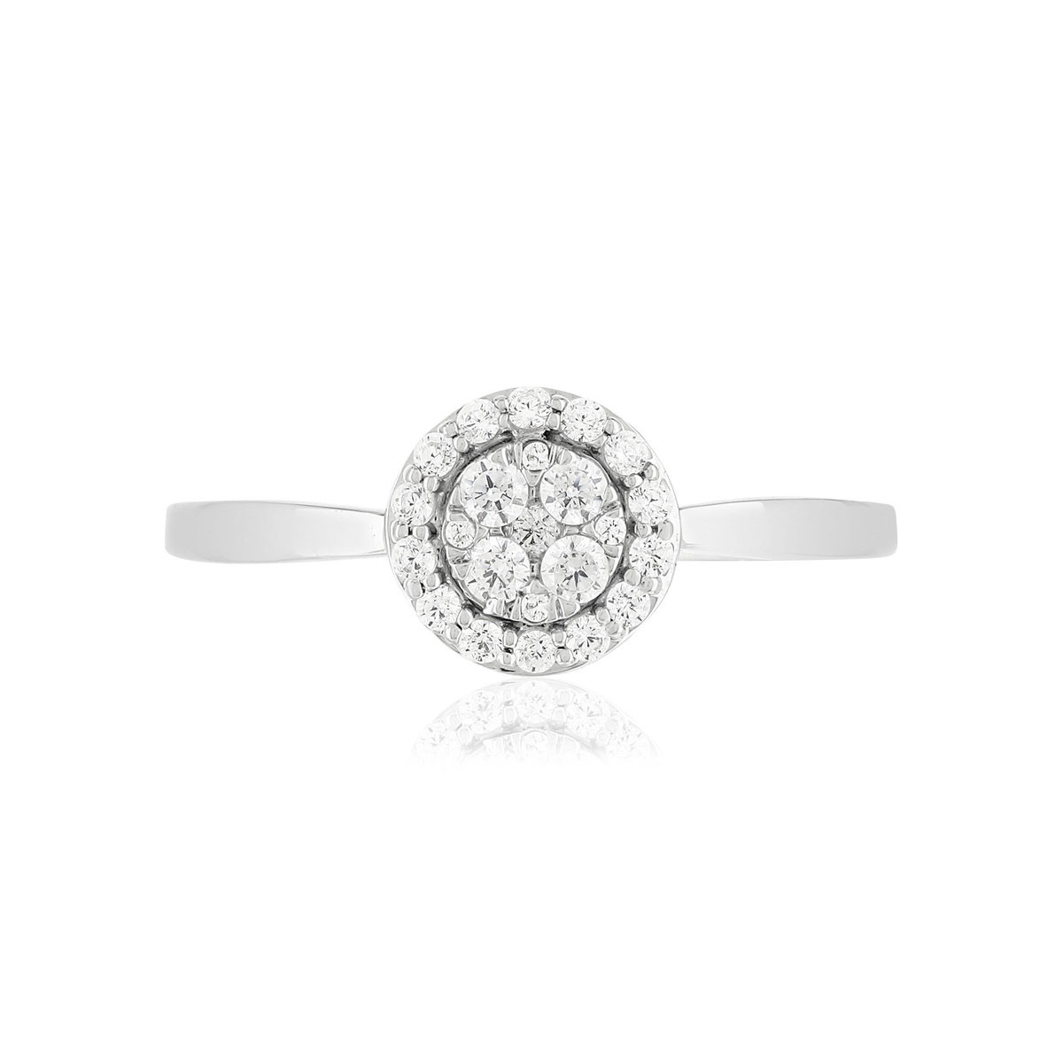 Bague or blanc 750, diamants. - vue 3